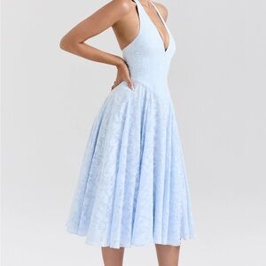 House of CB Arieta Pale Blue Midi Dress